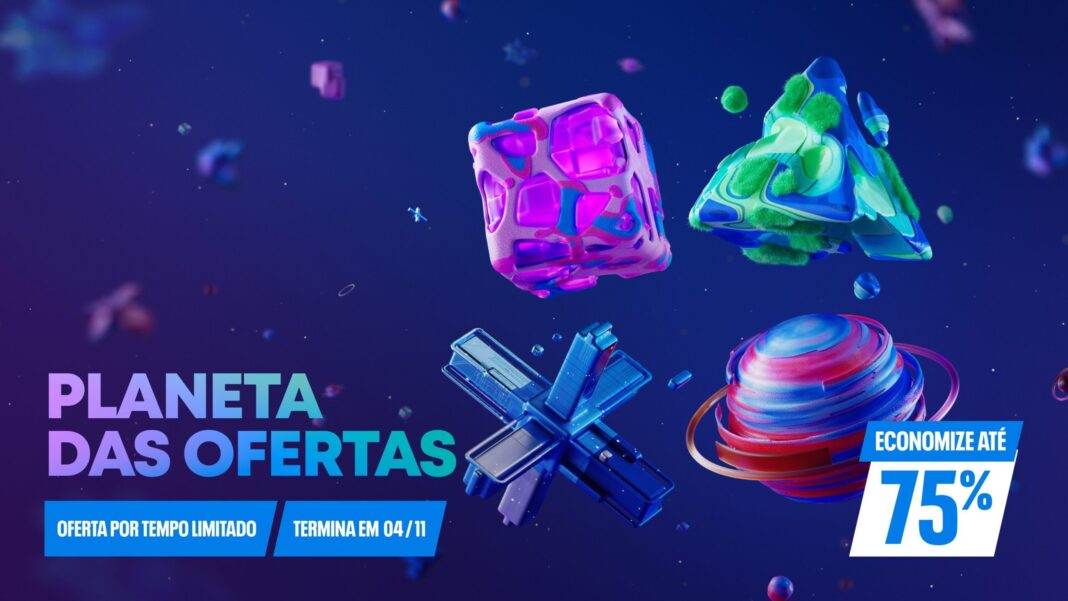 Arte oficial da promoção Planeta das Ofertas da PlayStation Store em outubro de 2026