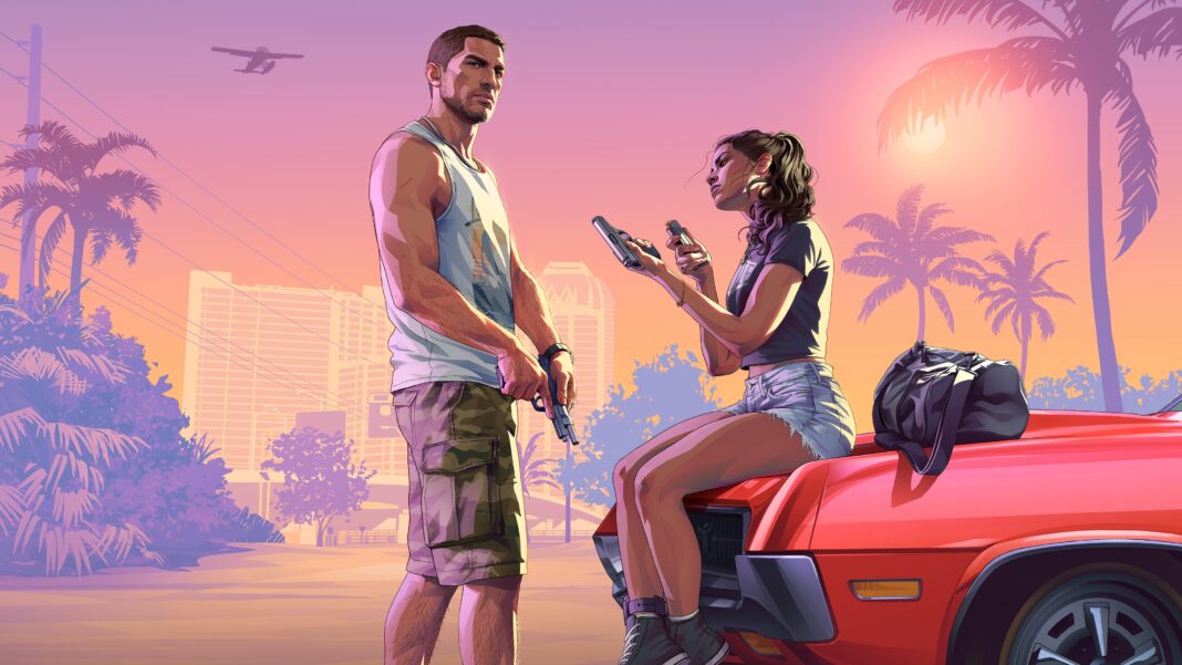 Imagem oficial do trailer de lançamento de GTA 6 divulgado pela Rockstar Games em outubro de 2026