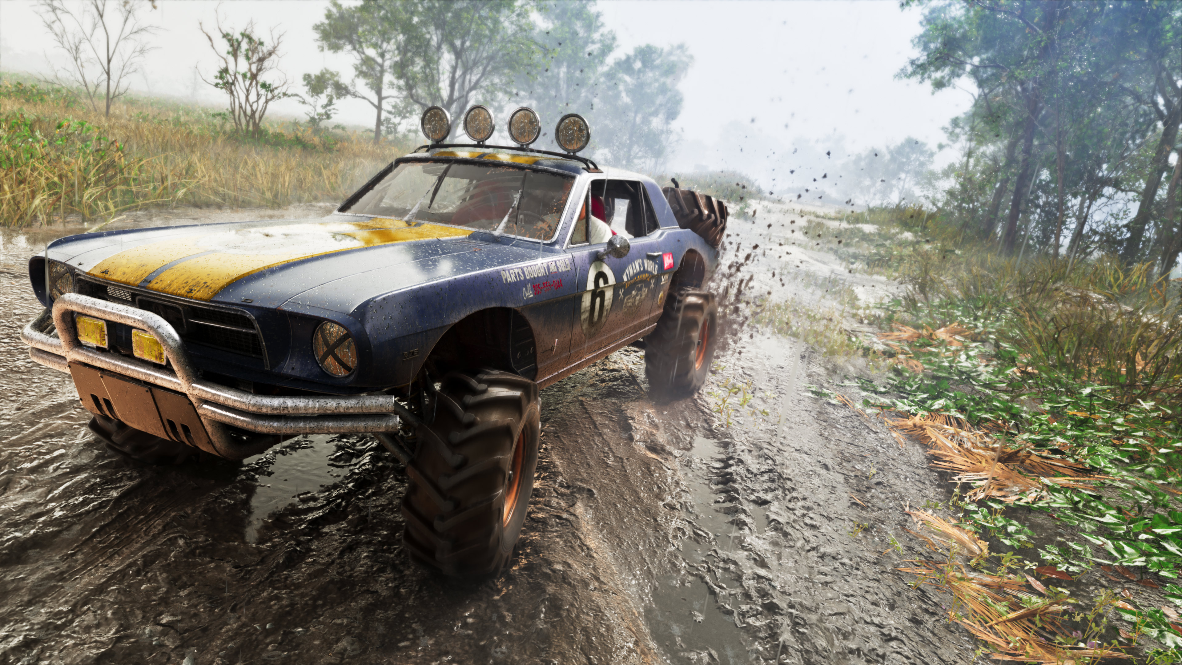 Vapid Dominator Buggy levantando lama em trilha de GTA 6